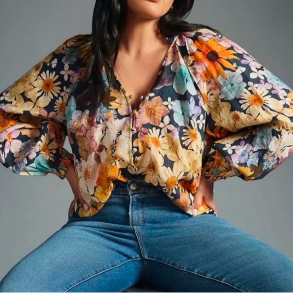 Moxy Collection for Maeve Floral Blouse Top - Small